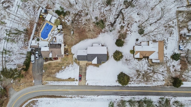 view of snowy aerial view