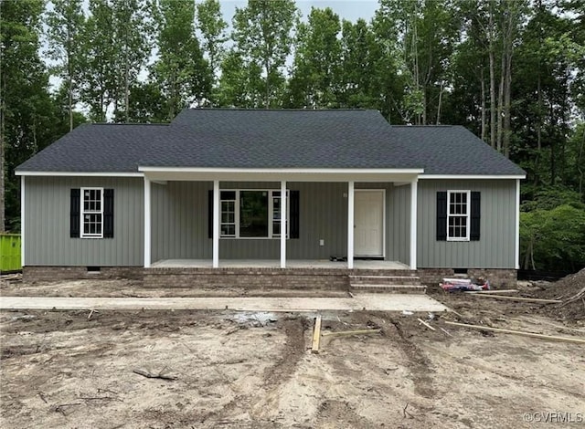 view of front facade featuring covered porch