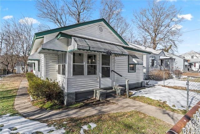 view of bungalow-style home