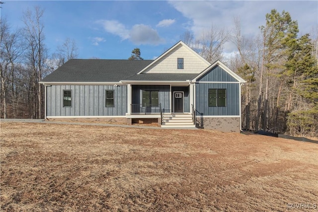 view of front of property with covered porch