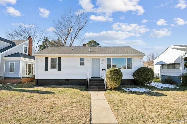 view of front of house with a front yard