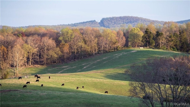 mountain view featuring a rural view