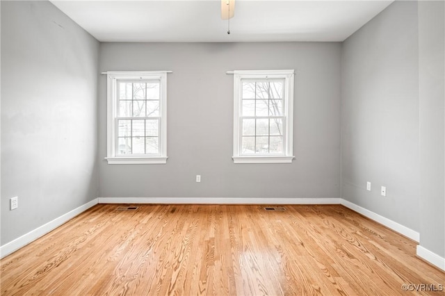 empty room featuring light wood-type flooring