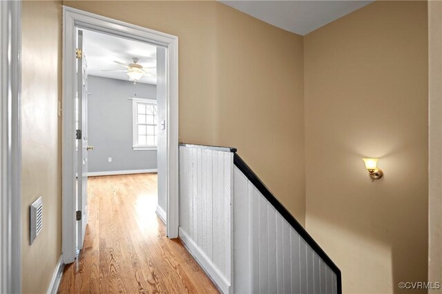 hall featuring light hardwood / wood-style floors