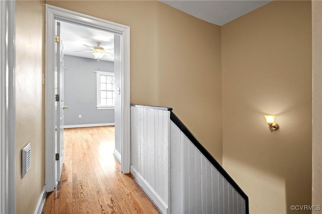 hall featuring light hardwood / wood-style flooring