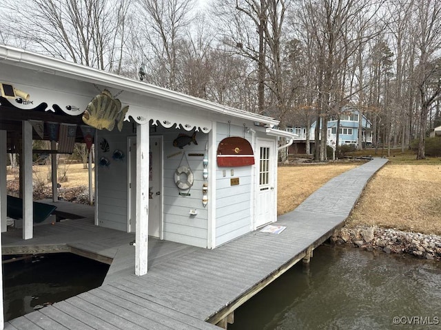 view of dock area