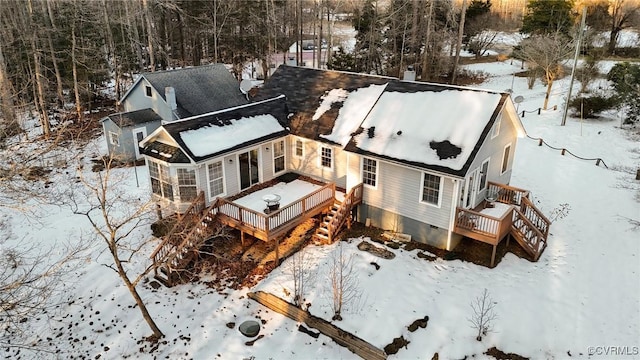 view of snowy aerial view