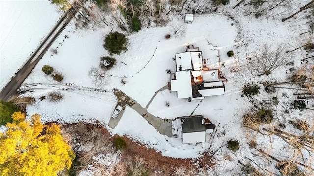 view of snowy aerial view