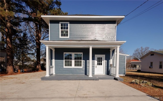 front facade with covered porch