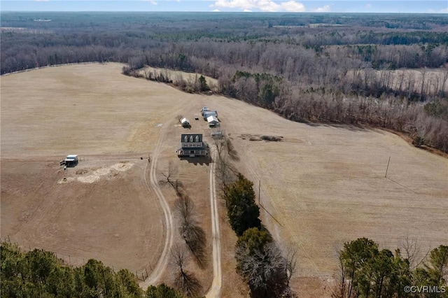 aerial view with a rural view