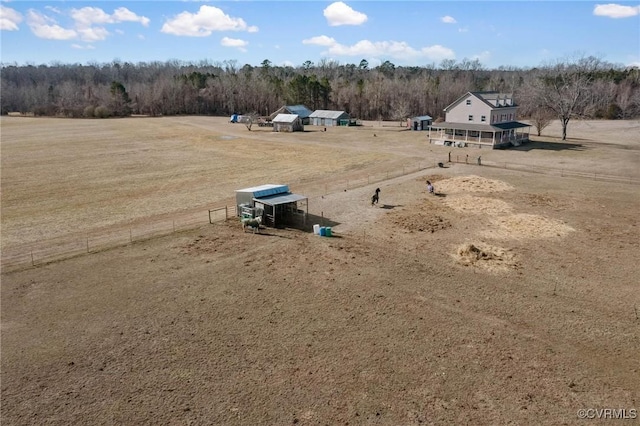 drone / aerial view featuring a rural view