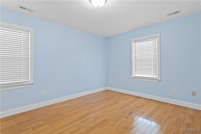 empty room featuring light wood-type flooring