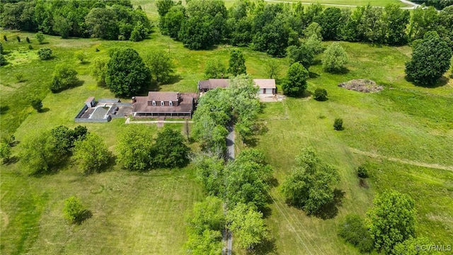 drone / aerial view with a rural view