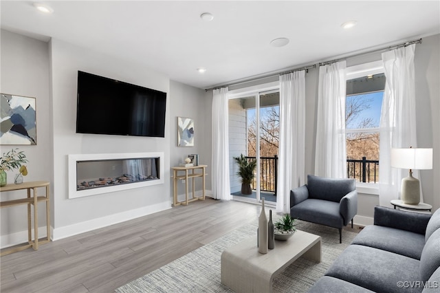 living room featuring light hardwood / wood-style flooring