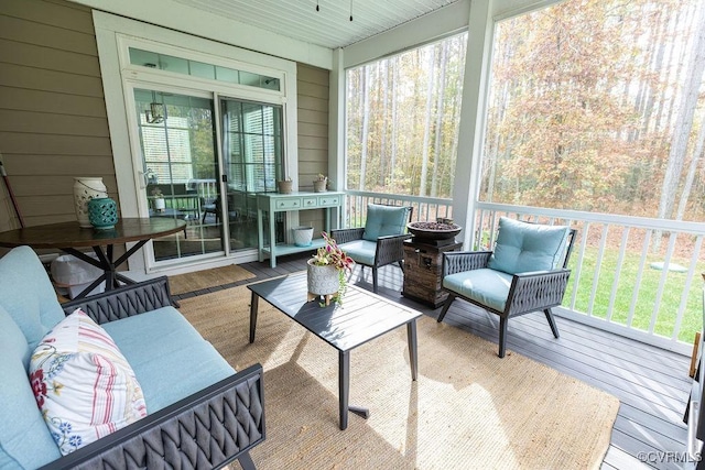 view of sunroom