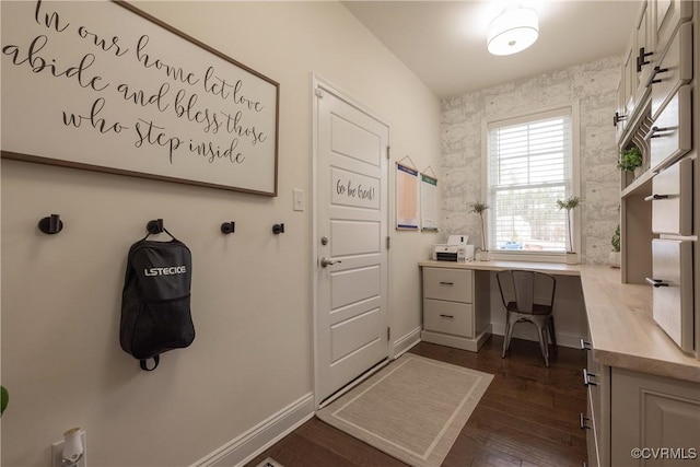 interior space featuring dark hardwood / wood-style floors