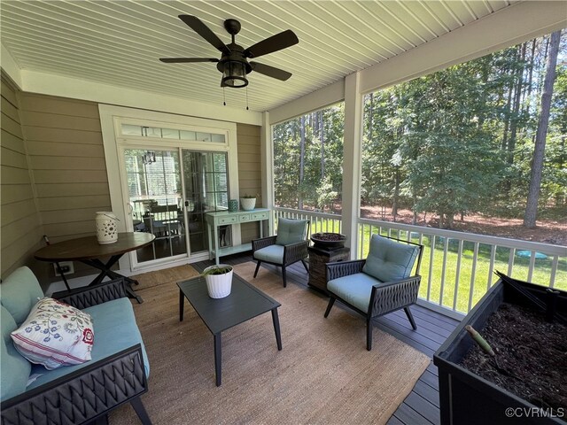 12618 Capernwray Ter, Chesterfield, VA 23838 - sunroom / solarium featuring a ceiling fan