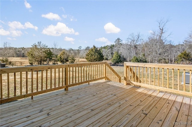 wooden terrace with cooling unit