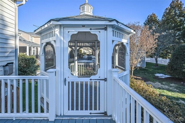 view of gate with a gazebo