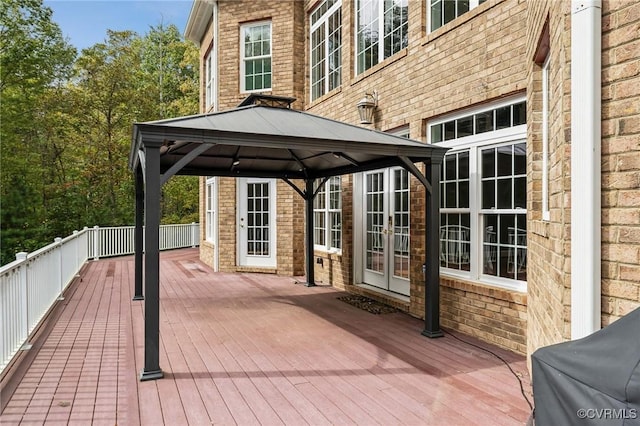 deck with a gazebo