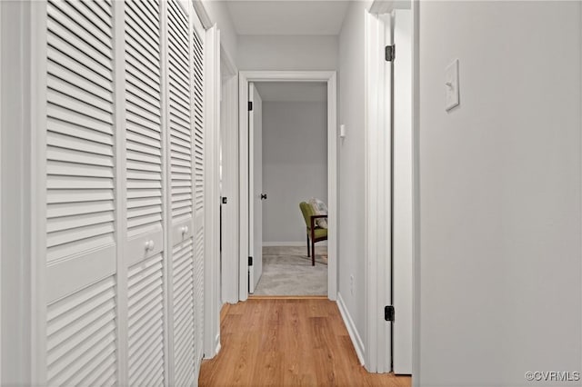 hallway featuring light hardwood / wood-style floors