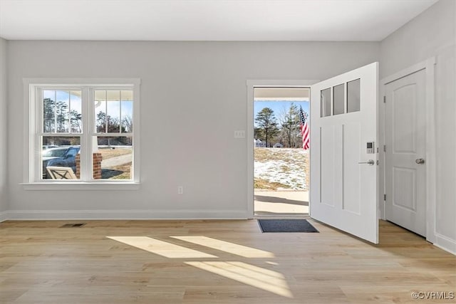 foyer featuring light hardwood / wood-style floors