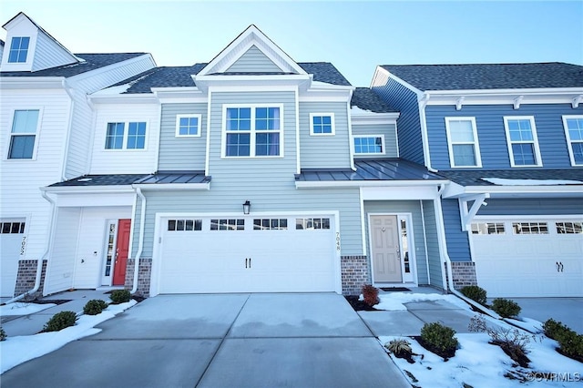 view of property with a garage