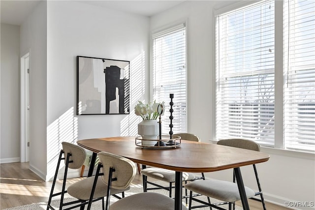 dining room with hardwood / wood-style floors