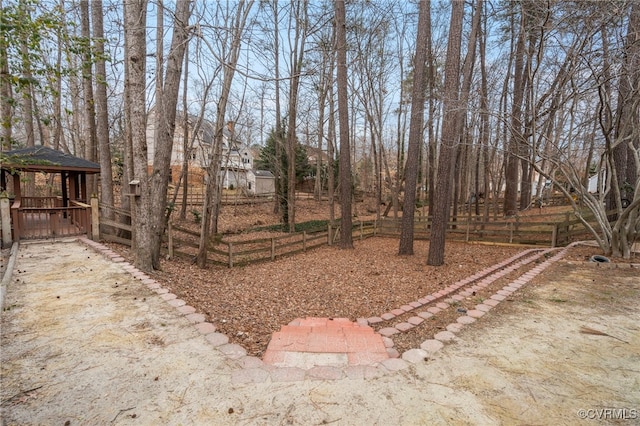 view of yard with a gazebo