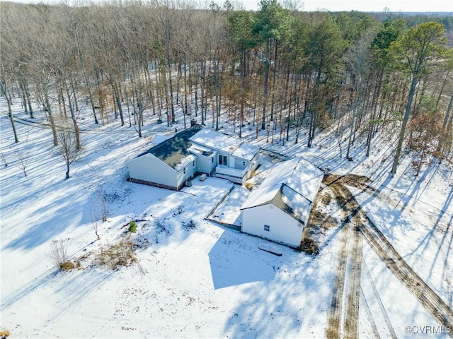 view of snowy aerial view