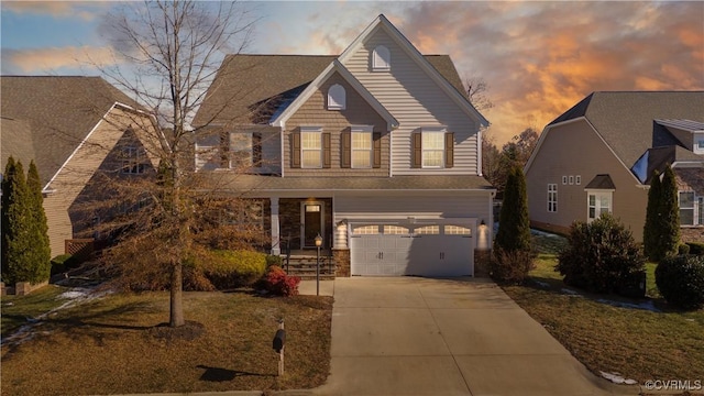 view of front of home featuring a garage