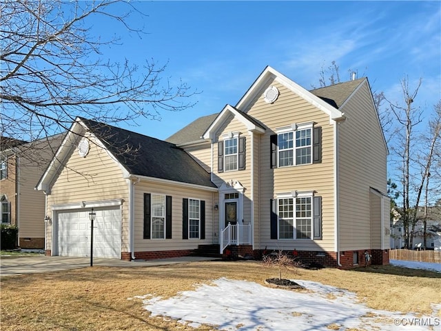 view of front of house with a garage