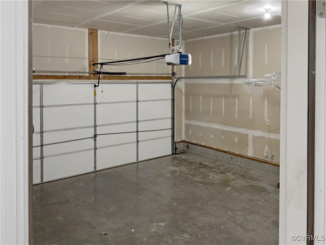 garage featuring a garage door opener