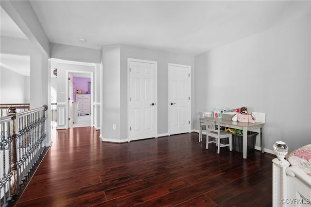 rec room featuring dark hardwood / wood-style flooring