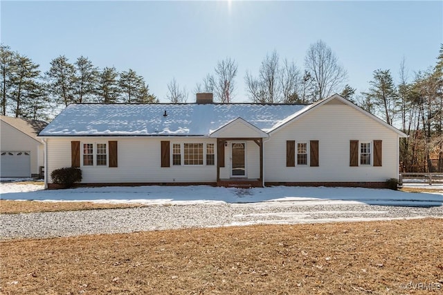 view of single story home