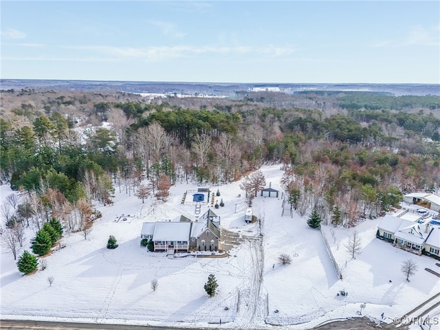 view of snowy aerial view