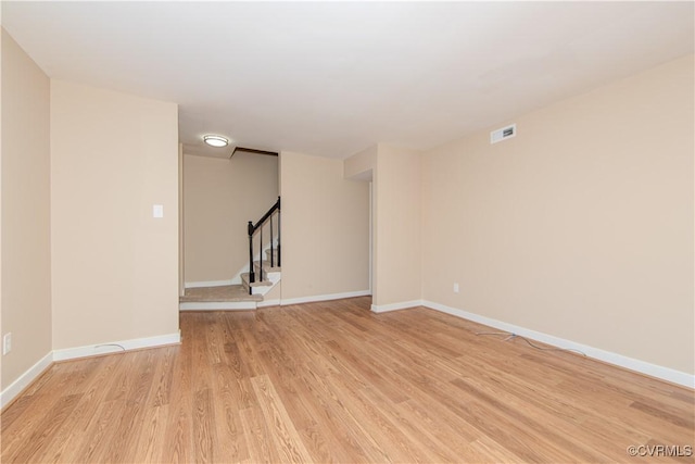 empty room featuring light hardwood / wood-style flooring