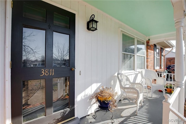 exterior space with covered porch