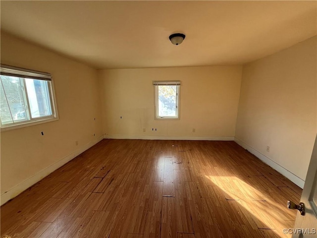 empty room featuring light wood-type flooring