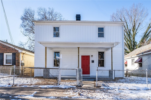 view of front of property with covered porch