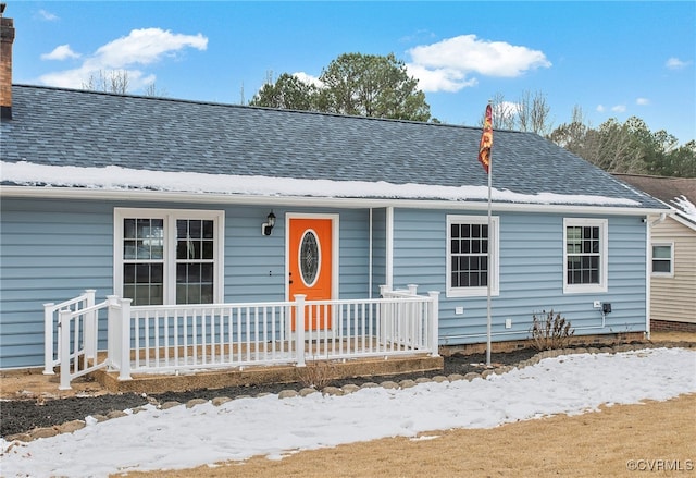 view of front of home featuring covered porch