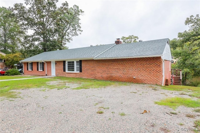 view of single story home