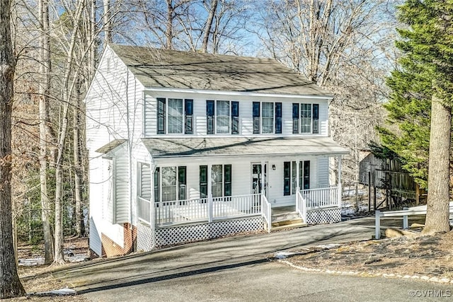 view of front of house featuring covered porch