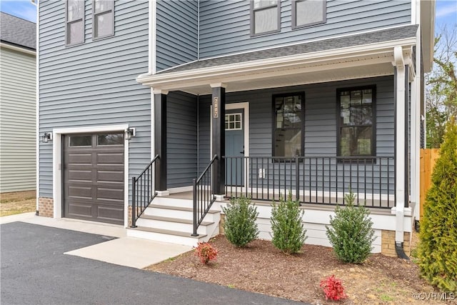 entrance to property with a garage