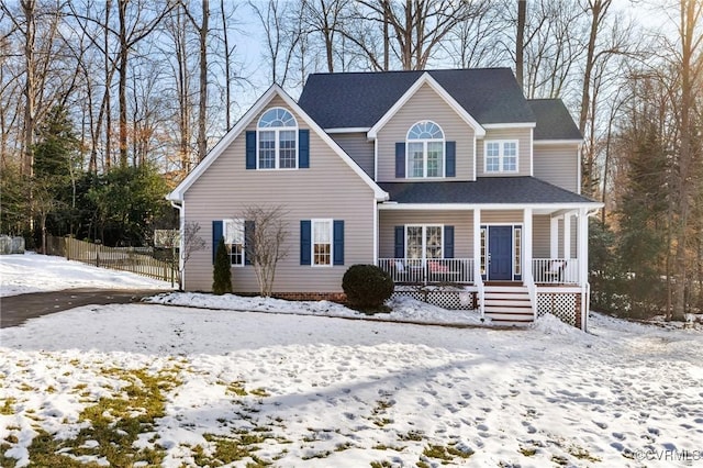 view of front of property with a porch