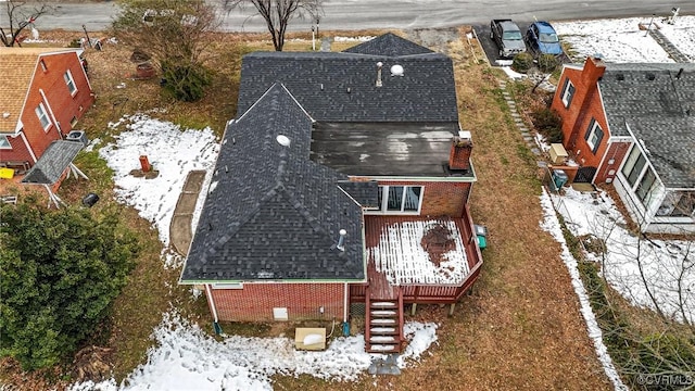 view of snowy aerial view