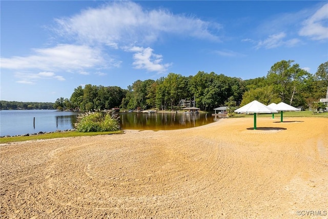 view of property's community featuring a water view