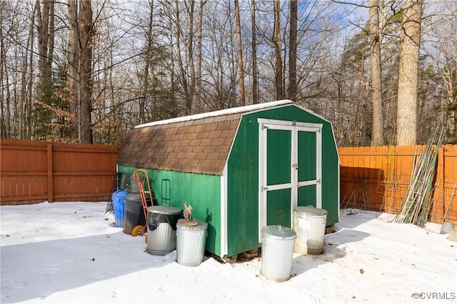 view of snow covered structure