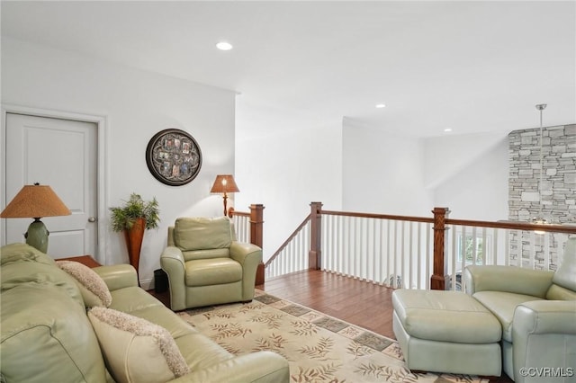 living room featuring light wood-type flooring