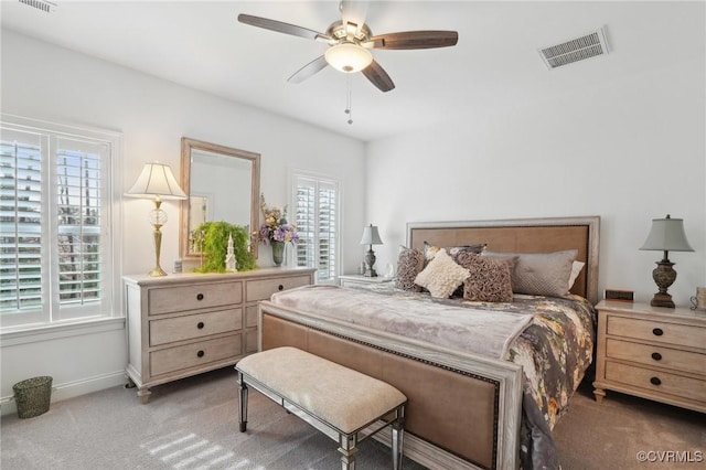 11513 Barrows Ridge Ln, Chesterfield, VA 23838 - carpeted bedroom featuring ceiling fan, baseboards, and visible vents